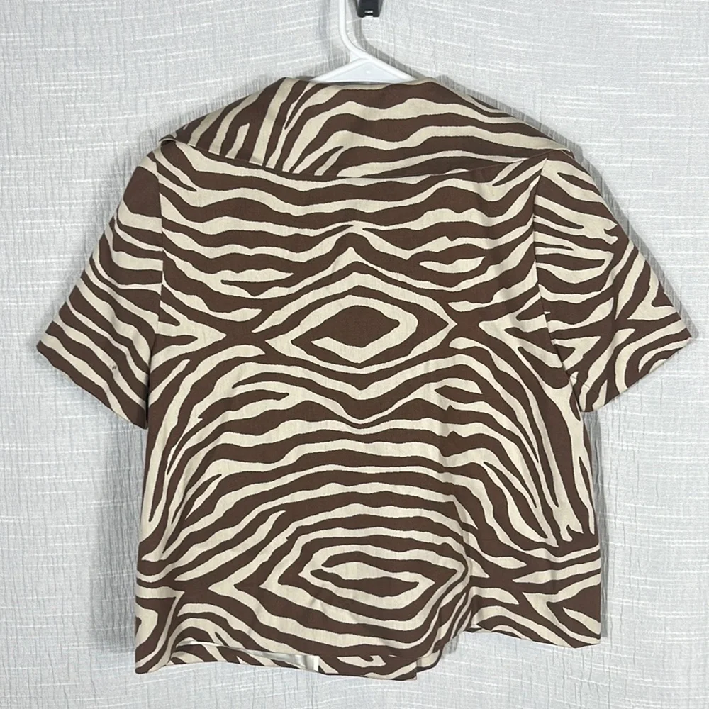 Kate Spade Brown Rose Zebra Safari Jacket size 6‎
